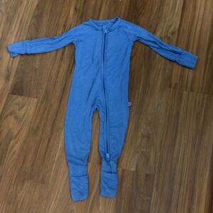 Bums & Roses Baby Boys 3-6 Months Blue Footie Sleeper Pajamas Bamboo